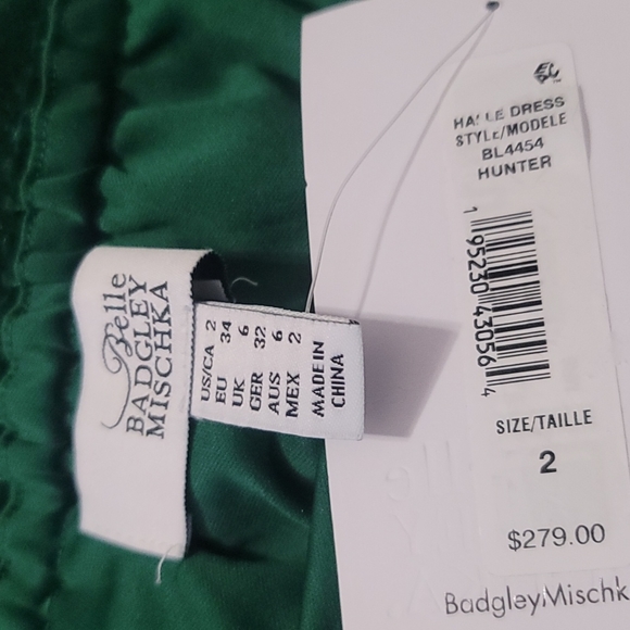 Belle Badgley Mischka Mock Neck Sleeveless Stretch Velvet Drape Halle Dress - Picture 3 of 8